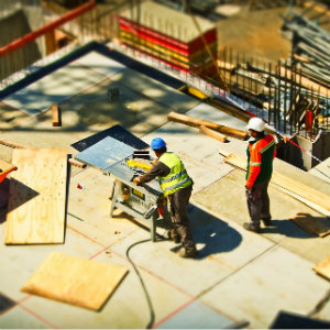 aerial view construction site