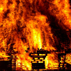 burning building on fire