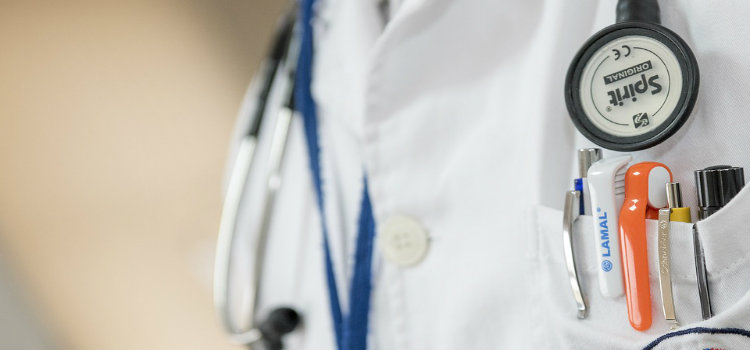 closeup of doctor's stethoscope