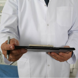 doctor with clipboard