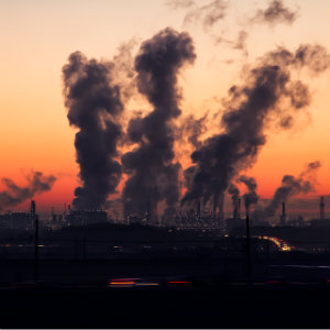 factory smoke pollution in sky