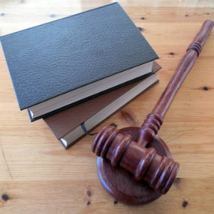 gavel and law books