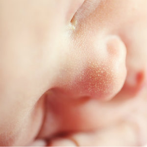 sleeping baby extrene closeup