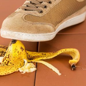slip fall banana peel