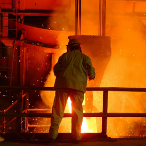 steel worker in foundry