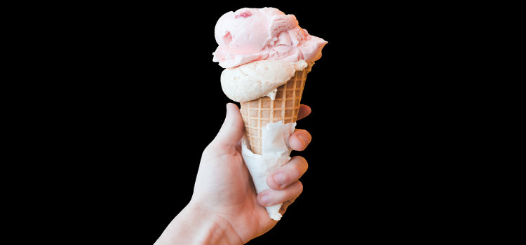strawberry ice cream cone