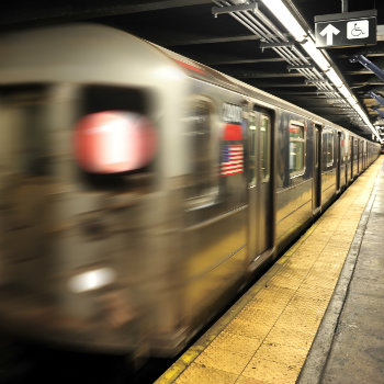 subway train in motion