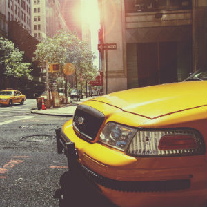 taxi cab cloeup nyc