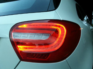 white car brake light